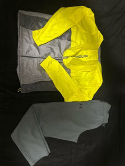 Ua jacket and sweats size medium pants , fitted large jacket