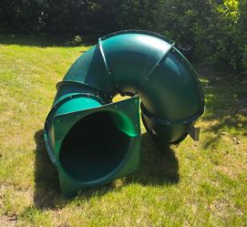 Large Green Spiral Tube Playground Slide – Disassembled
