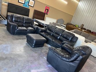 Leather living rooms sets 4 pieces