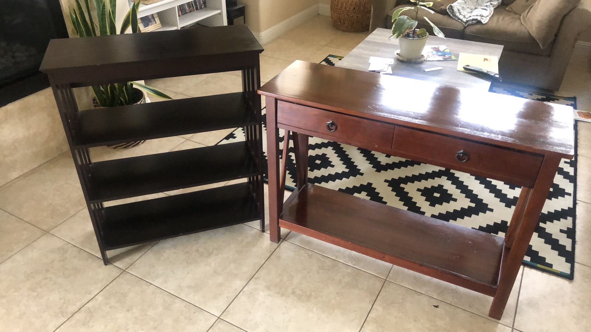 Bookcase & Entry Way Table