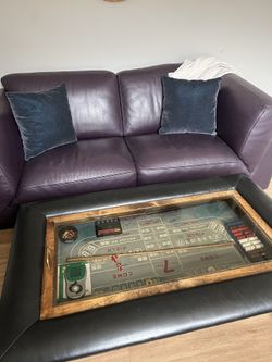 Leather Couch And 2 Chairs