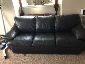 Leather sofa and loveseat
