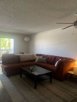Large burnt orange Sectional Sofa