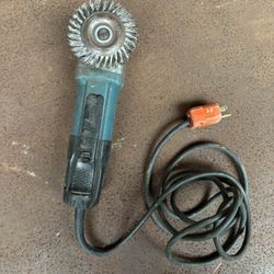 Makita Angle Grinder with Wire Brush Attachment