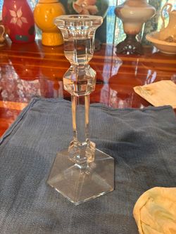 Clear Crystal Glass Candlestick Holder
