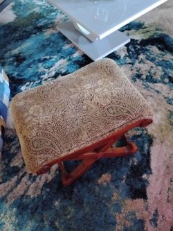 Footstool with Paisley Upholstery
