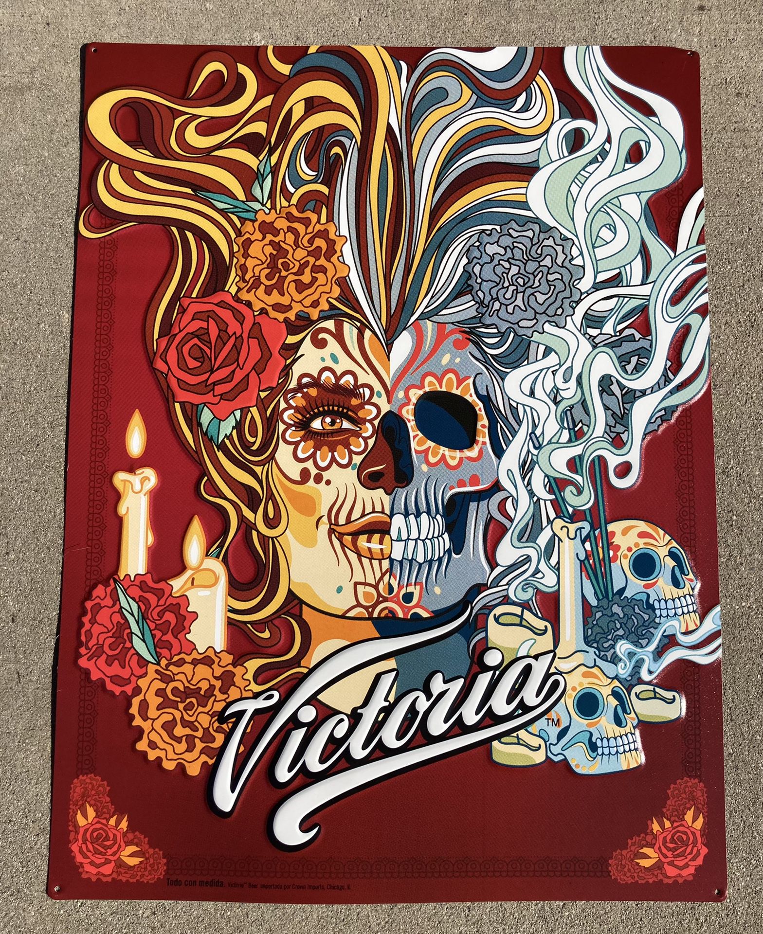 New Rare Victoria Day of the Dead Metal Beer Bar tin Sign