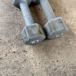 (2) 10 Pound Dumbbells 