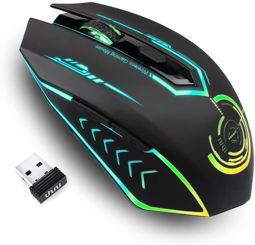 UHURU Wireless Gaming Mouse Up to 10000 DPI Rechargeable USB 6 Buttons