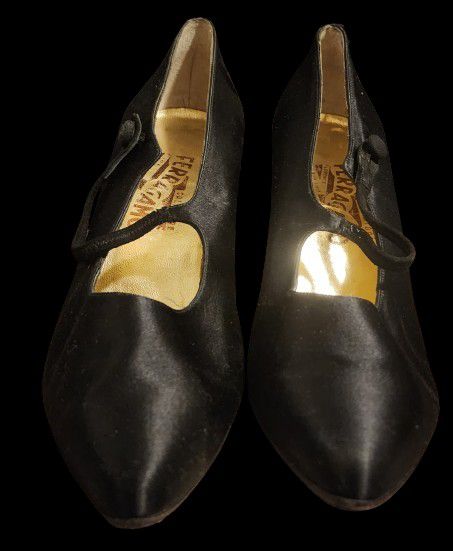 Salvatore Ferragamo Black High Heels, Size 11B