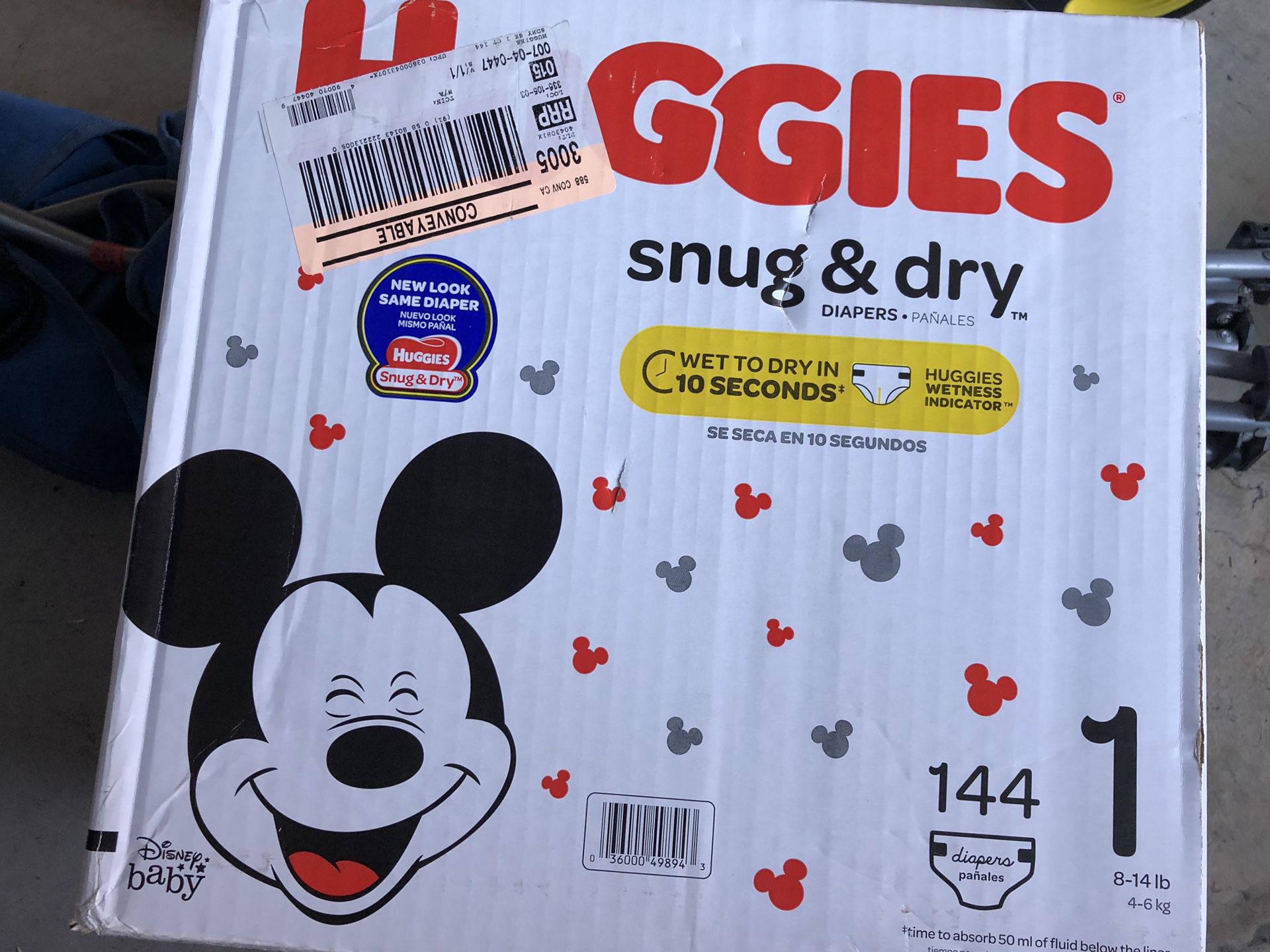 Huggies Diaper size 1 , ct 144 “NEVER USED”