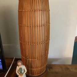 Pair Of Vintage Bamboo Lamps