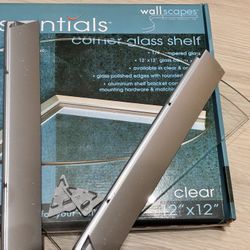 2 12” X 12” Corner Floating Glass Shelf’s 