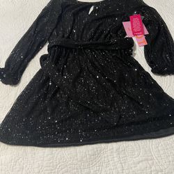 Black Mini Long Sleeve Sequin Dress