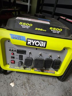 RYOBI GAS 298cc OHV ENGINE 6500 STARTING WATTS & 5500 RUNNING WATTS TO EASILY POWER HOUSEHOLD ESSENTIALS298cc OHV ENGINE 6500 STARTING WATTS & 5500 RU