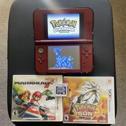 Nintendo New 3DS XL Red System Very Good Condition