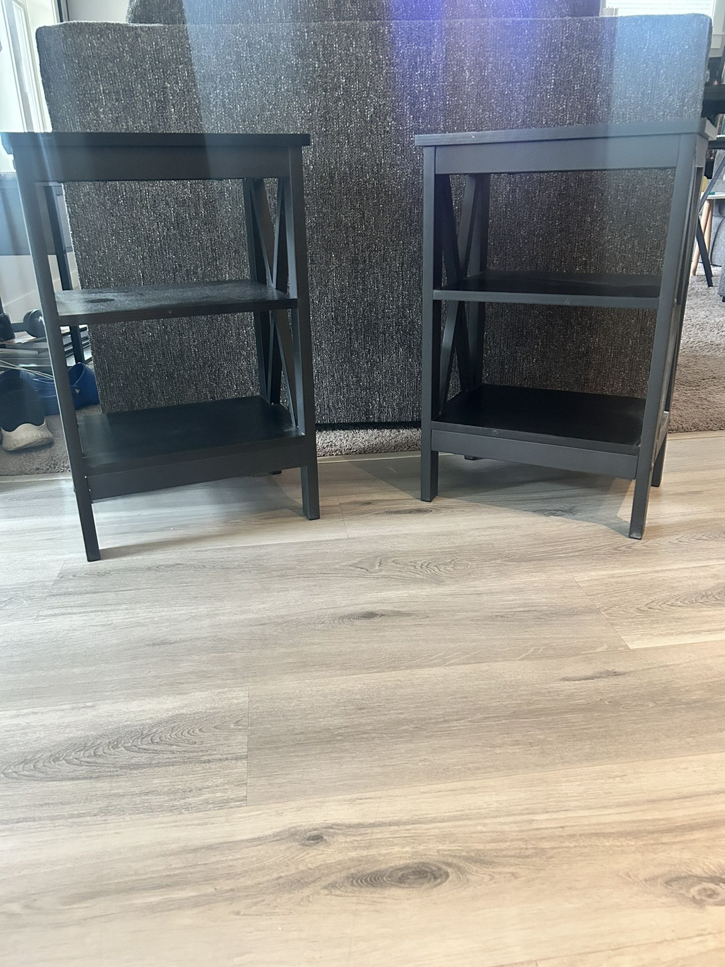 Side Tables. Black $30.00 Pair