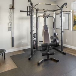 Marcy smith machine + weight set