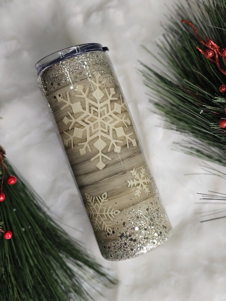 Peekaboo Snowflake Epoxy Tumbler