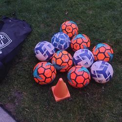 Soccer Balls And Bag
