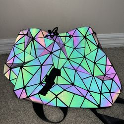 Geometric Backpack, Luminous Back pack, Holographic Reflective Bag