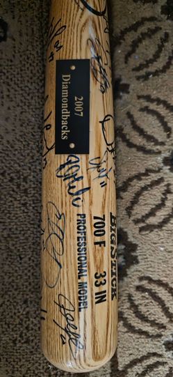 AZ DBACKS 2007 Team Signed pro Bat