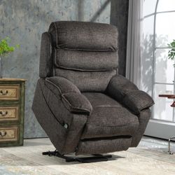 505abc Oversized Lift Recliner with Extended Footrest for Seniors, Heavy Duty Recliners with Heat Massage, Extra Wide Seat, Arm Storage & Cup Holders