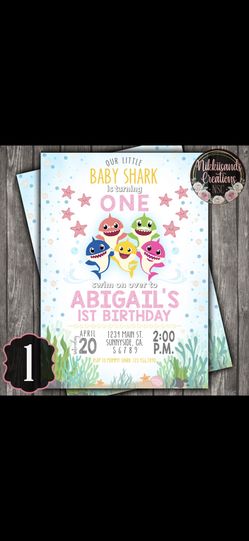 Baby Shark Birthday Party Invitation