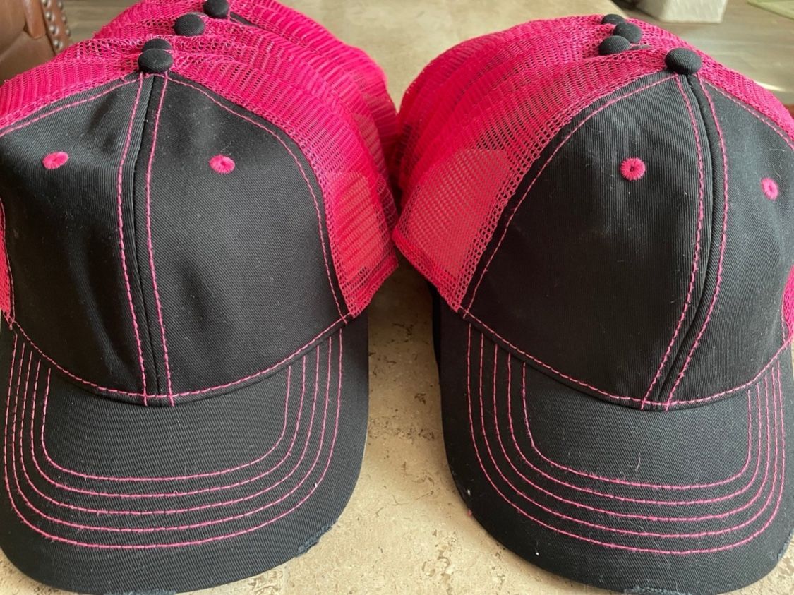 Bundle of Pink and Black Baseball Caps. 29 pieces. 