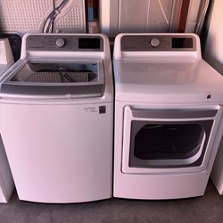 White LG Washer And Electric Dryer Matching Set