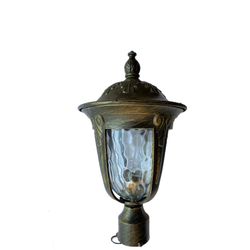 New Post Light 18” Bronze Metal Glass GL403-3M