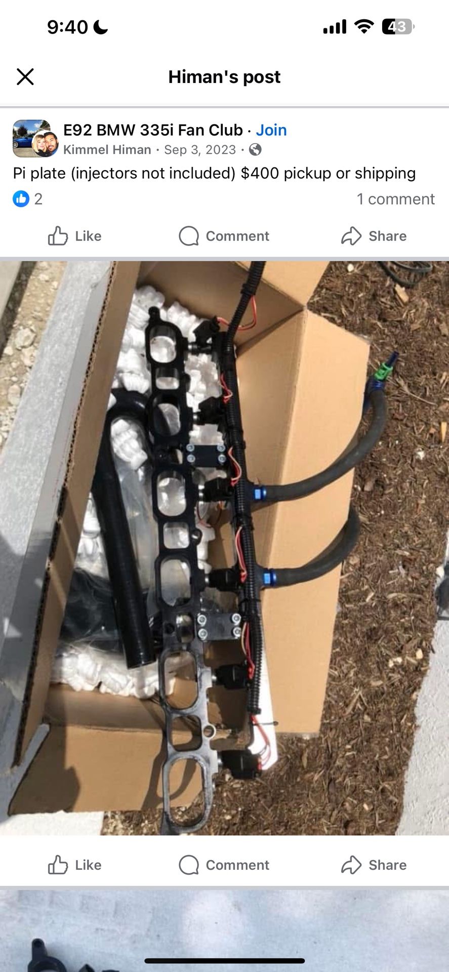 Pi Plate (injectors Not Included) $375Pick Up $425 Shipping