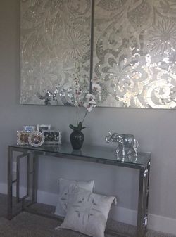 New glass chrome end table