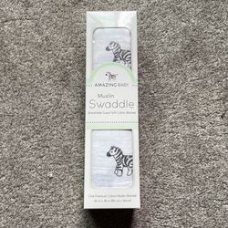 Amazing Baby - Premium Cotton Muslin Swaddles - Zebra Print 