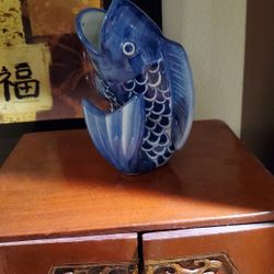 Vintage Japanese Koi Vase