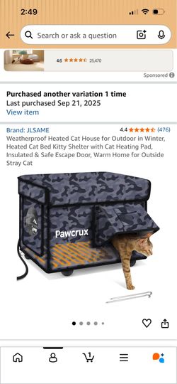 Outdoor heated cat house