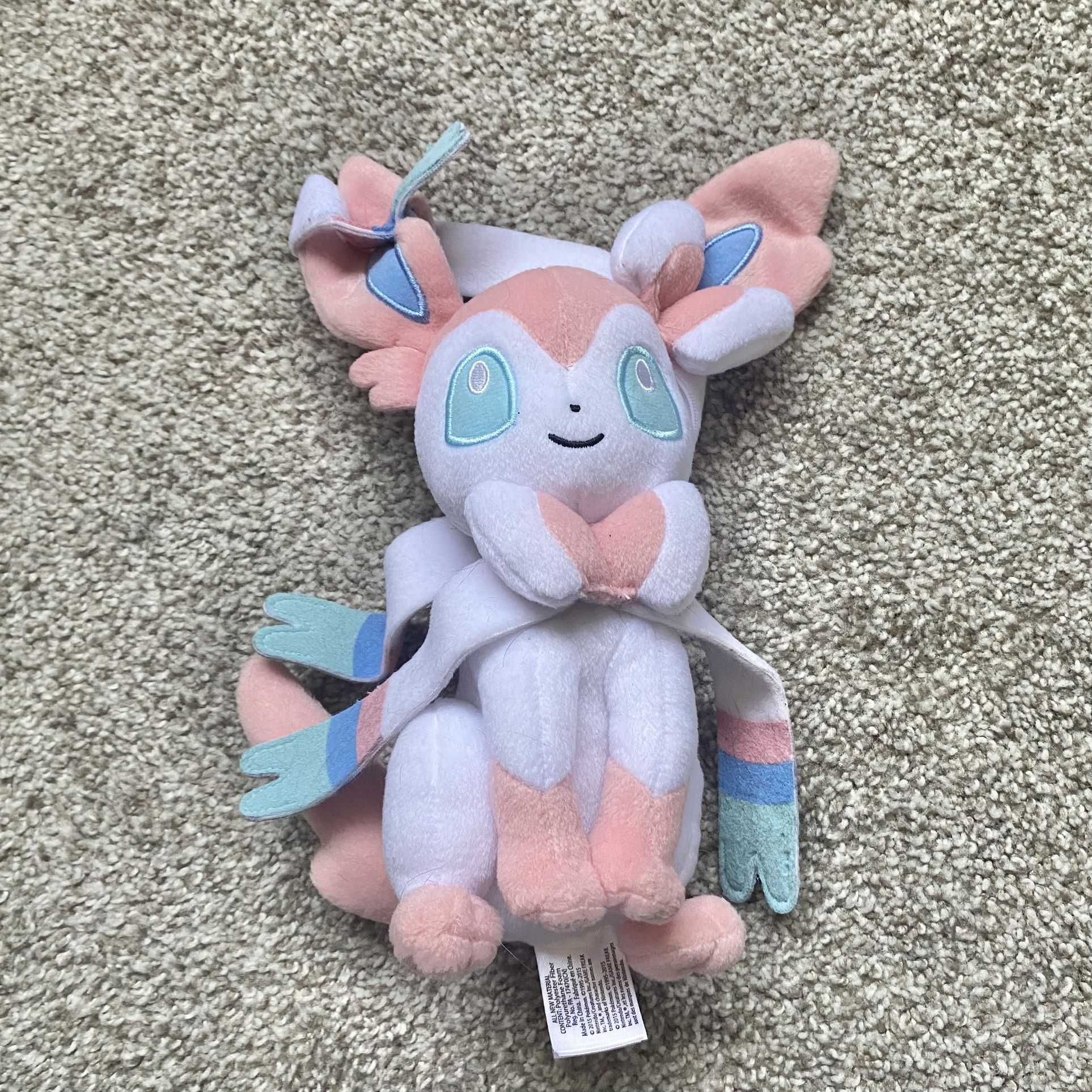 TOMY Pokémon All Star Collection Plush Toy Pink Blue Soft Sylveon
