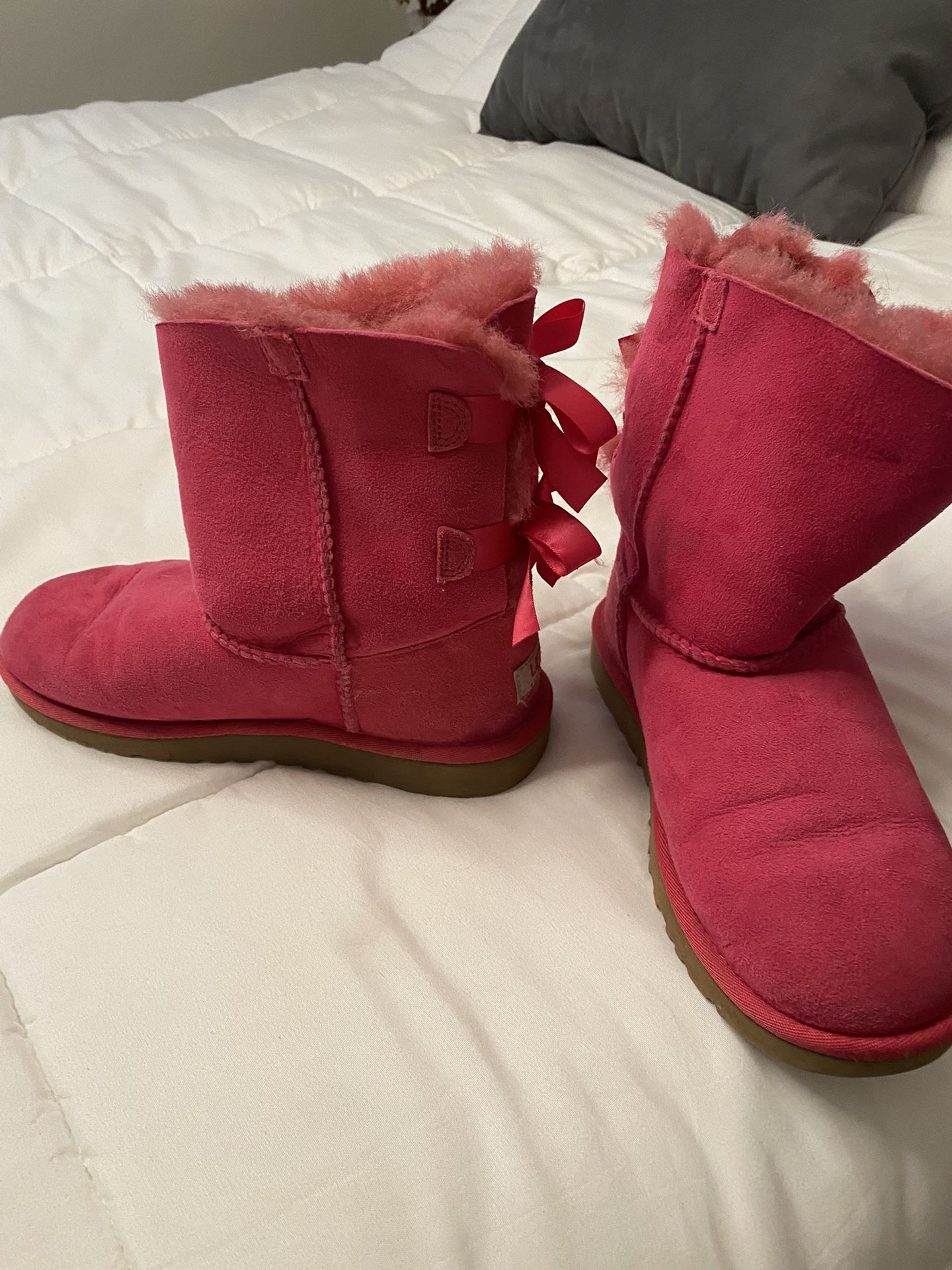 Hot Pink Ugg Boots With Bows