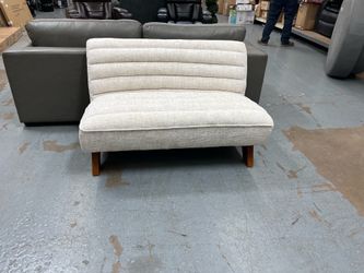 John Tufted Upholstered Loveseat with Wood Legs