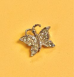 Vintage Gold Tone Butterfly Brooch/Pin with Crystals (circa late 50’s)
