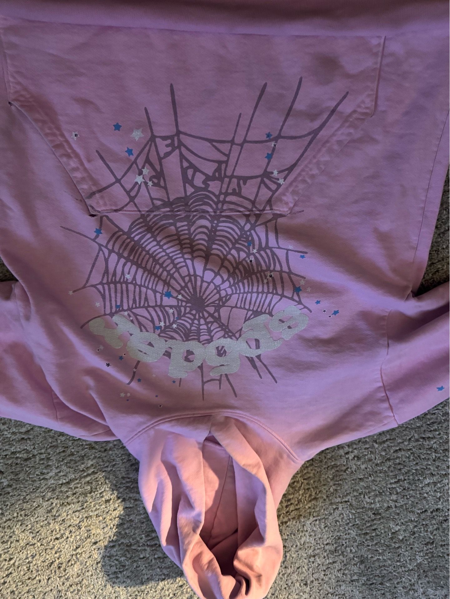 pink sp5der hoodie sz medium