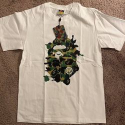A Bathing Ape Green Camo Rebuild Big Ape Head Tee - Size Small