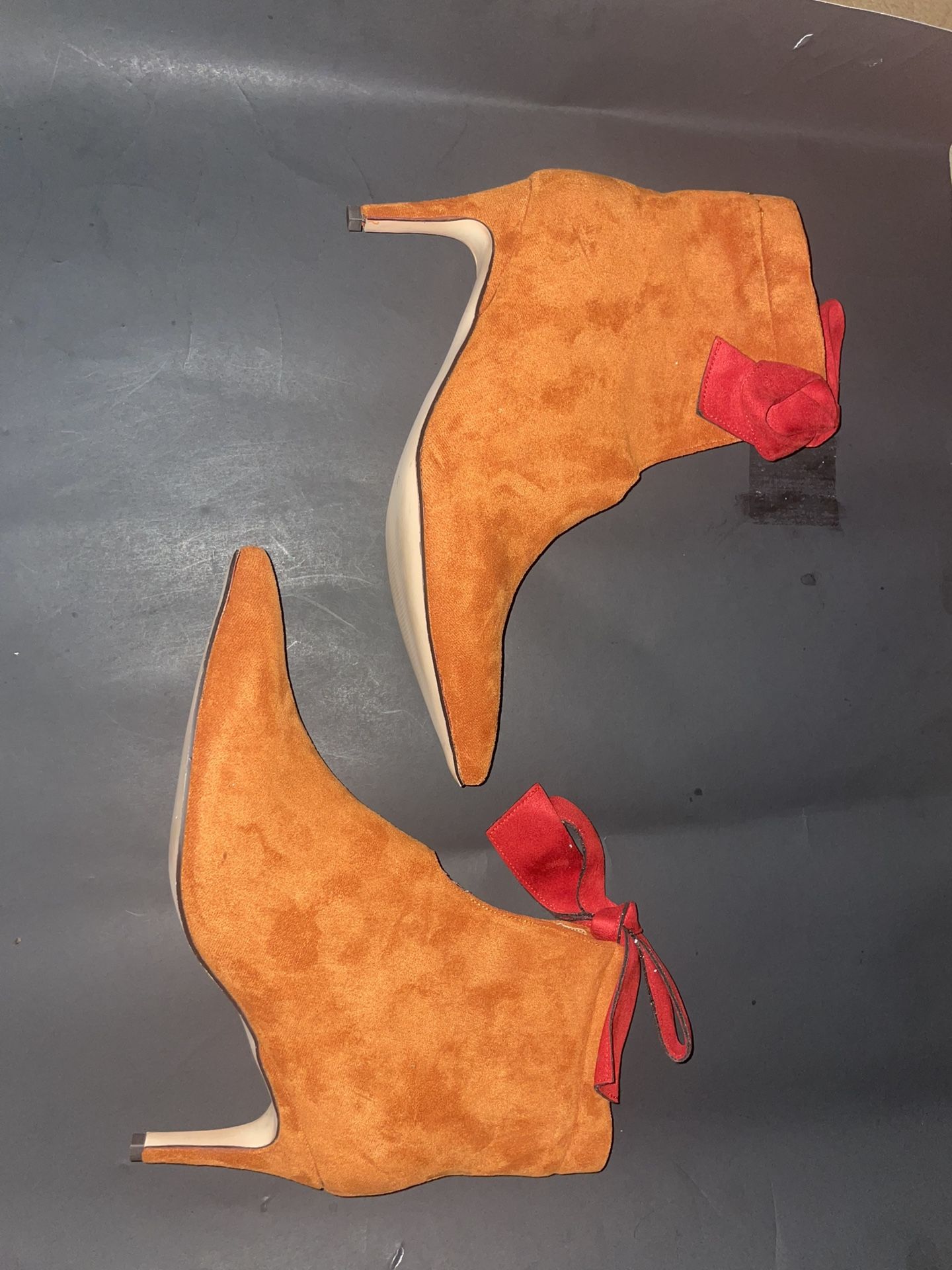 Cute Orange Brown Heels With Bow Size 12