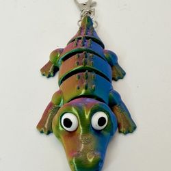 Rainbow Articulated crocodile Keychain Fidget Toy