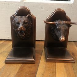 Bear and Bull Bookends