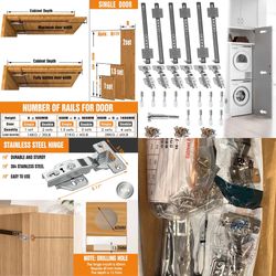 20” Pocket Door Slides 6ct , Complete Hidden Sliding Hardware Kit for Inset Cabinet Doors