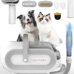 Pet Grooming Vacuum for Dog - 60dB Low Noise Dog Grooming Vacuum Kit Suck in 99% Hair, Dog Grooming Tools for Shedding Small, Medium Dog Cat Thick Coa