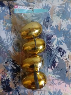Giant Colored Gold Easter Eggs