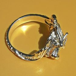 Open Size Silver Dragon Ring Fits Like A 9