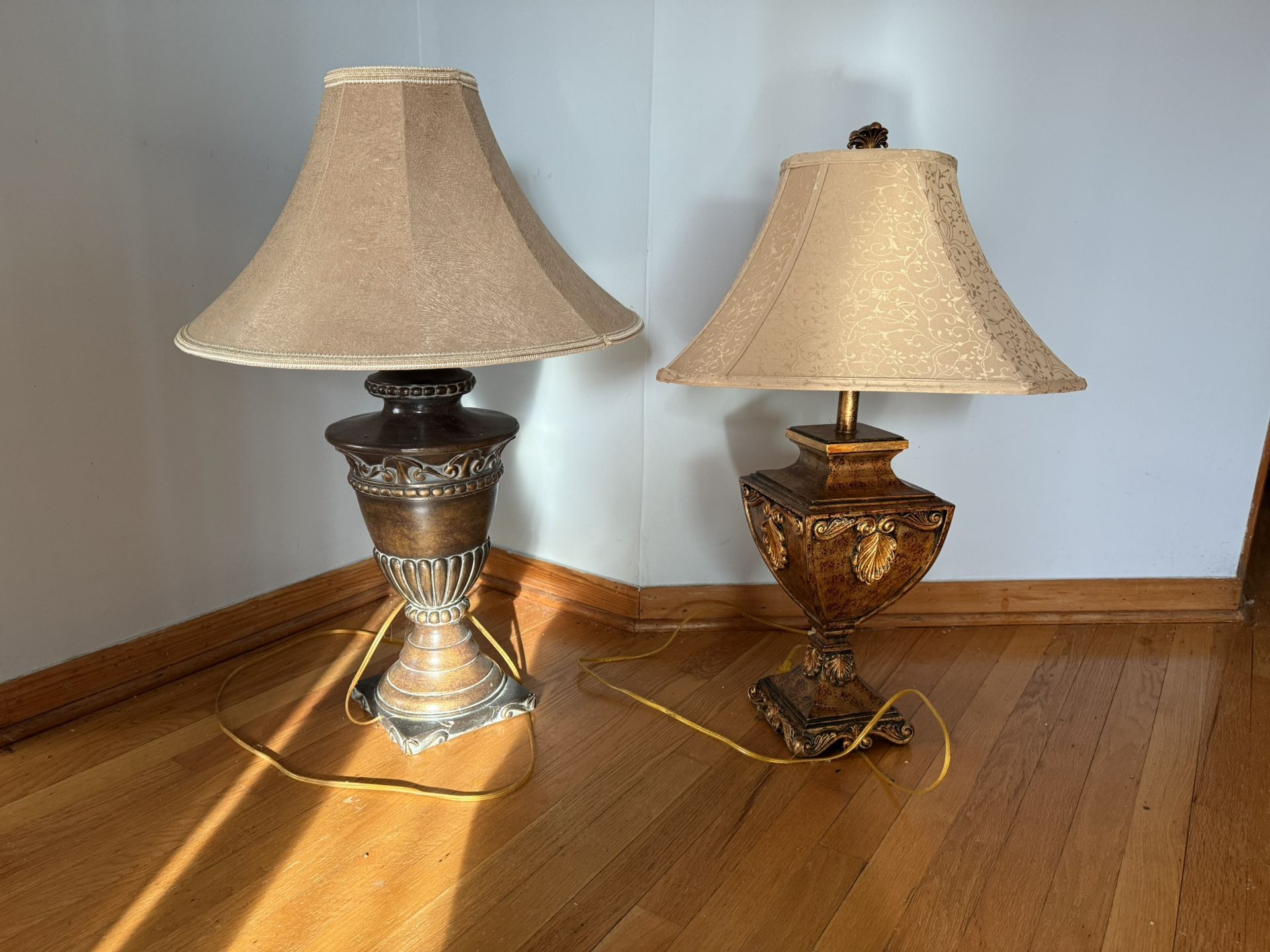 Classic Brown and Gold Accent Lamps for Bedroom/Living Room